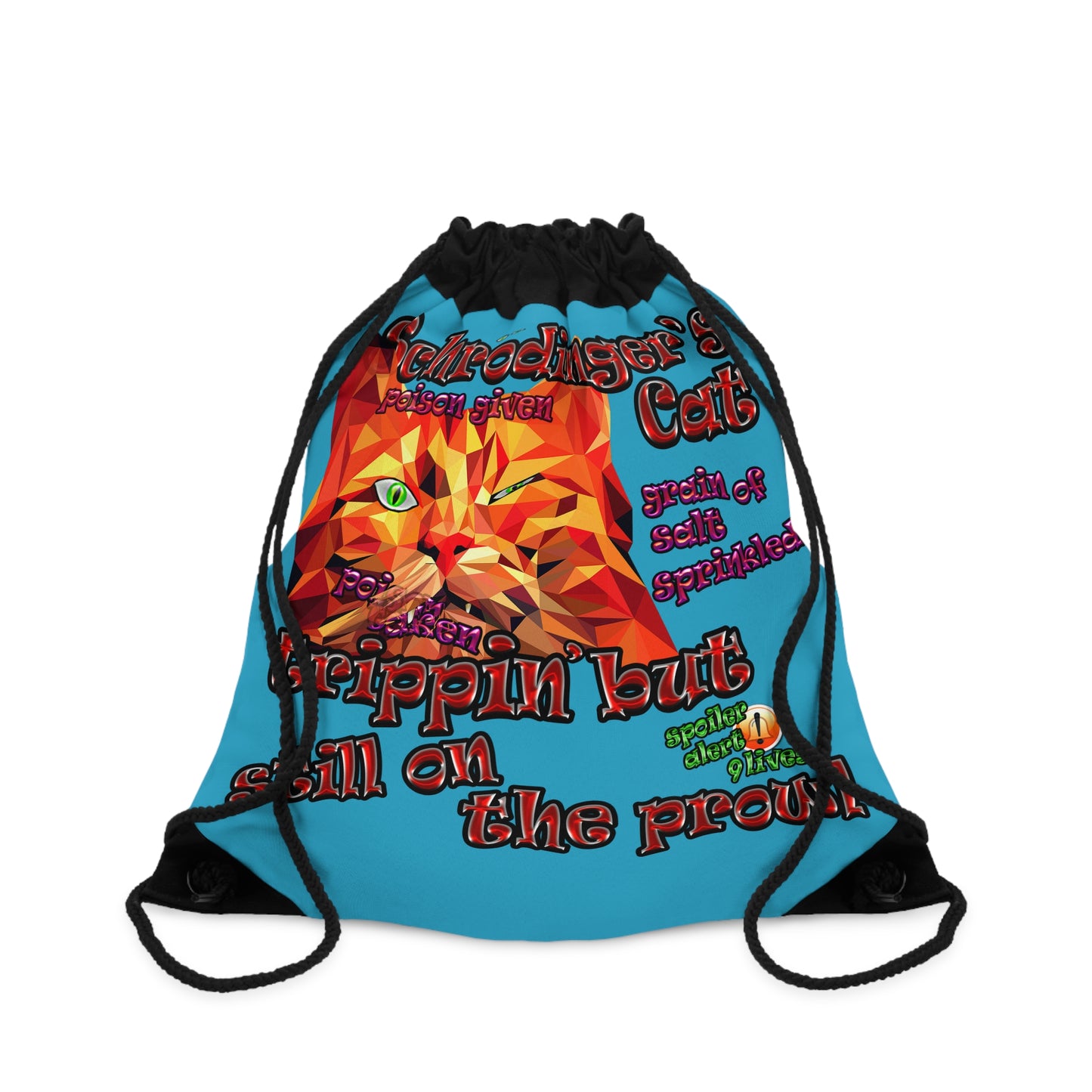 schrodinger's cat - Drawstring Bag (turquoise)
