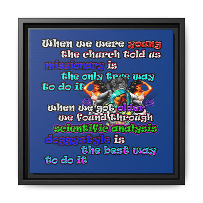 doggystyle - framed canvas art (dark blue)