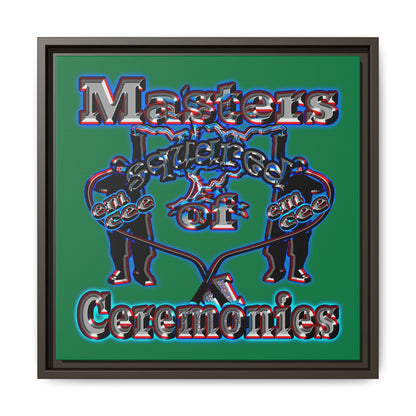 em cee squared - framed canvas art (dark green)