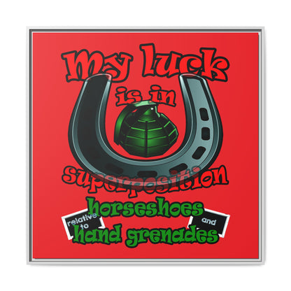 my luck - framed canvas art (red)