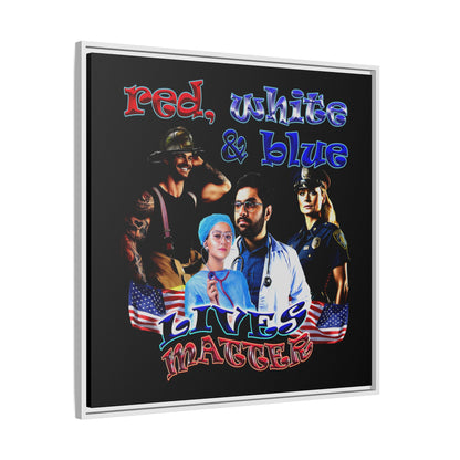 rw&b lives matter - framed canvas art (black)