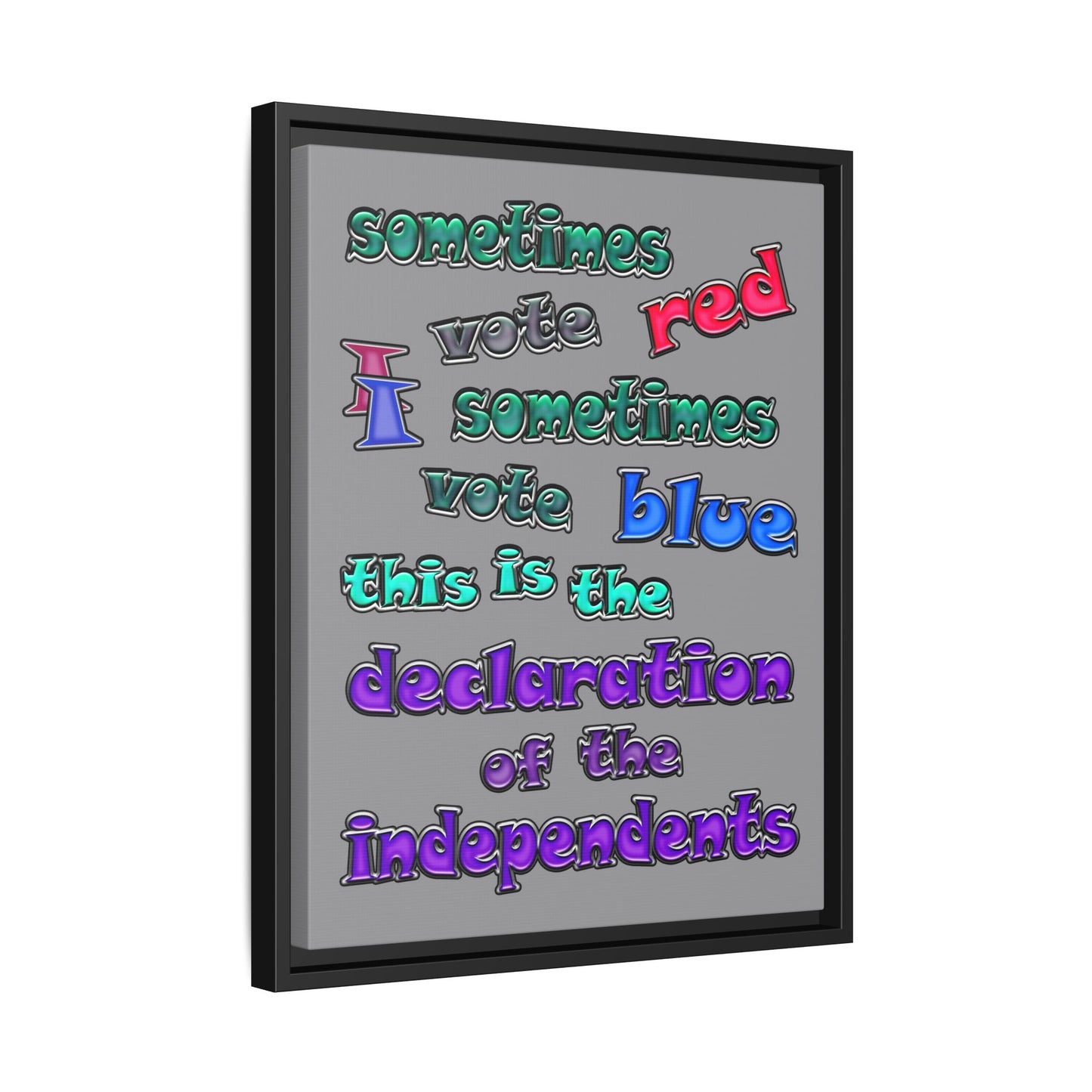 declaration of the independents - framed canvas art (grey)