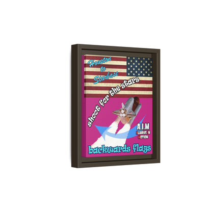 shoot for the stars - framed canvas art (pink)
