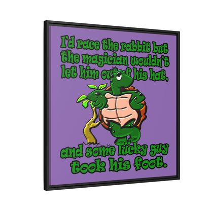 turtle race - framed canvas art (light purple)
