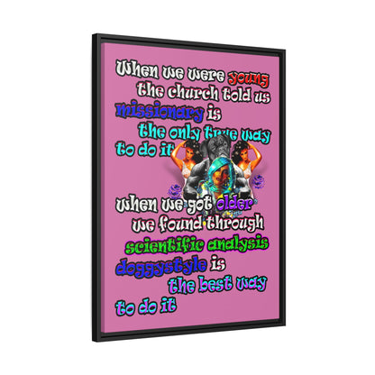 doggystyle - framed canvas art (light pink)