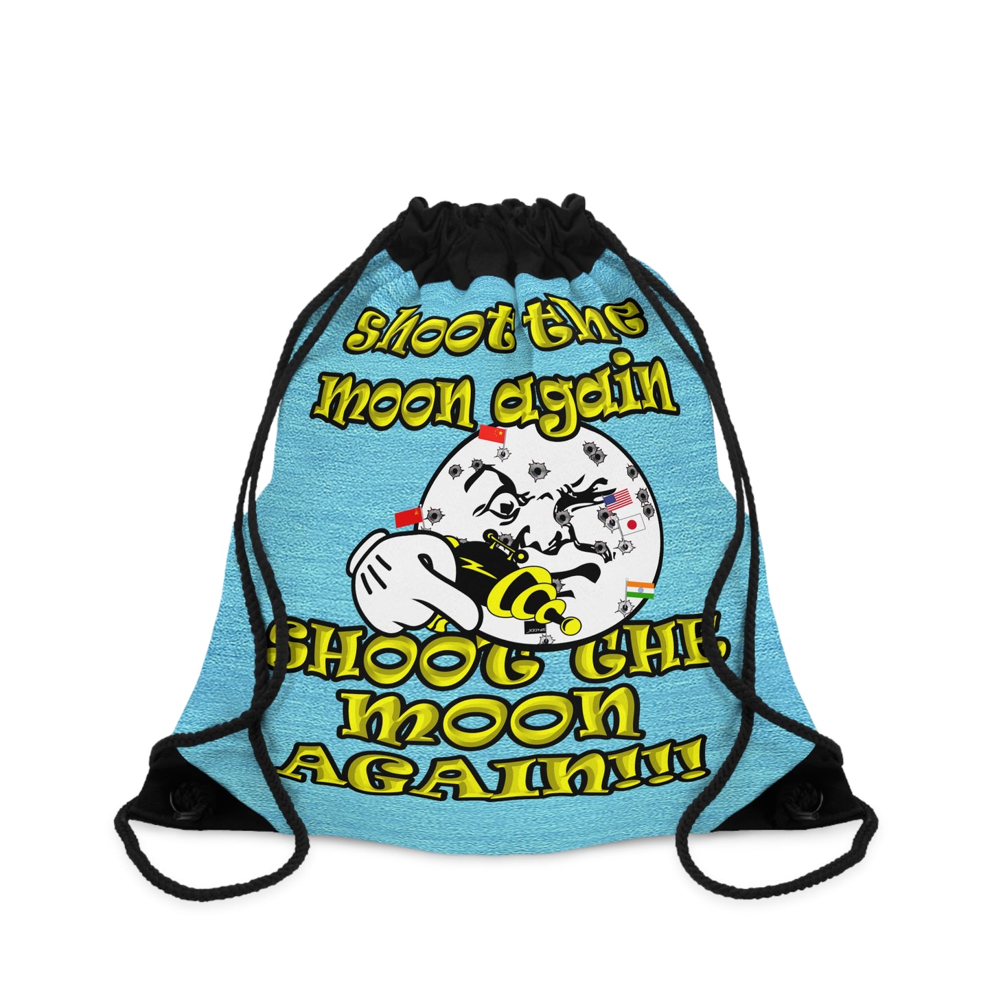 shoot the moon again - Drawstring Bag (faded blue)