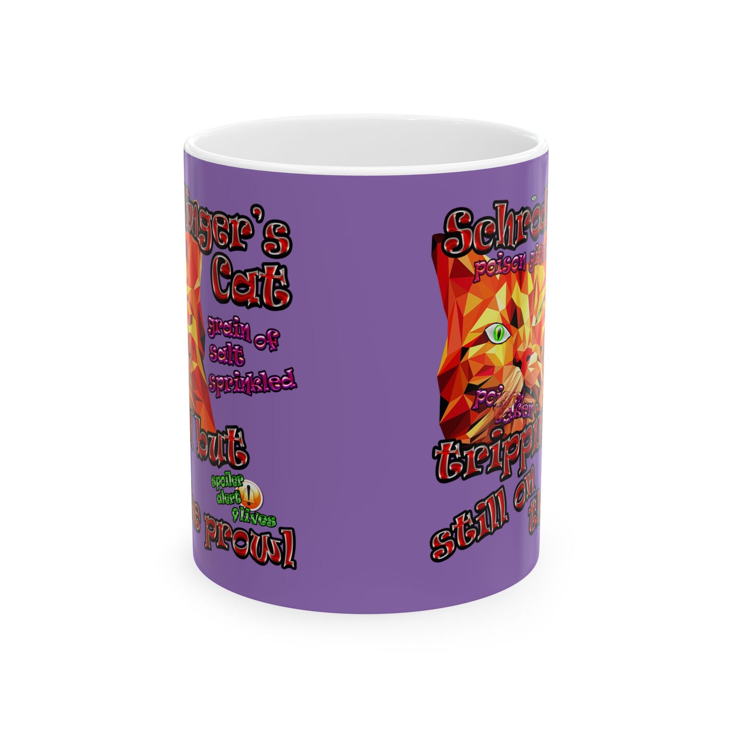 schrodinger's cat - White Mug (light purple)
