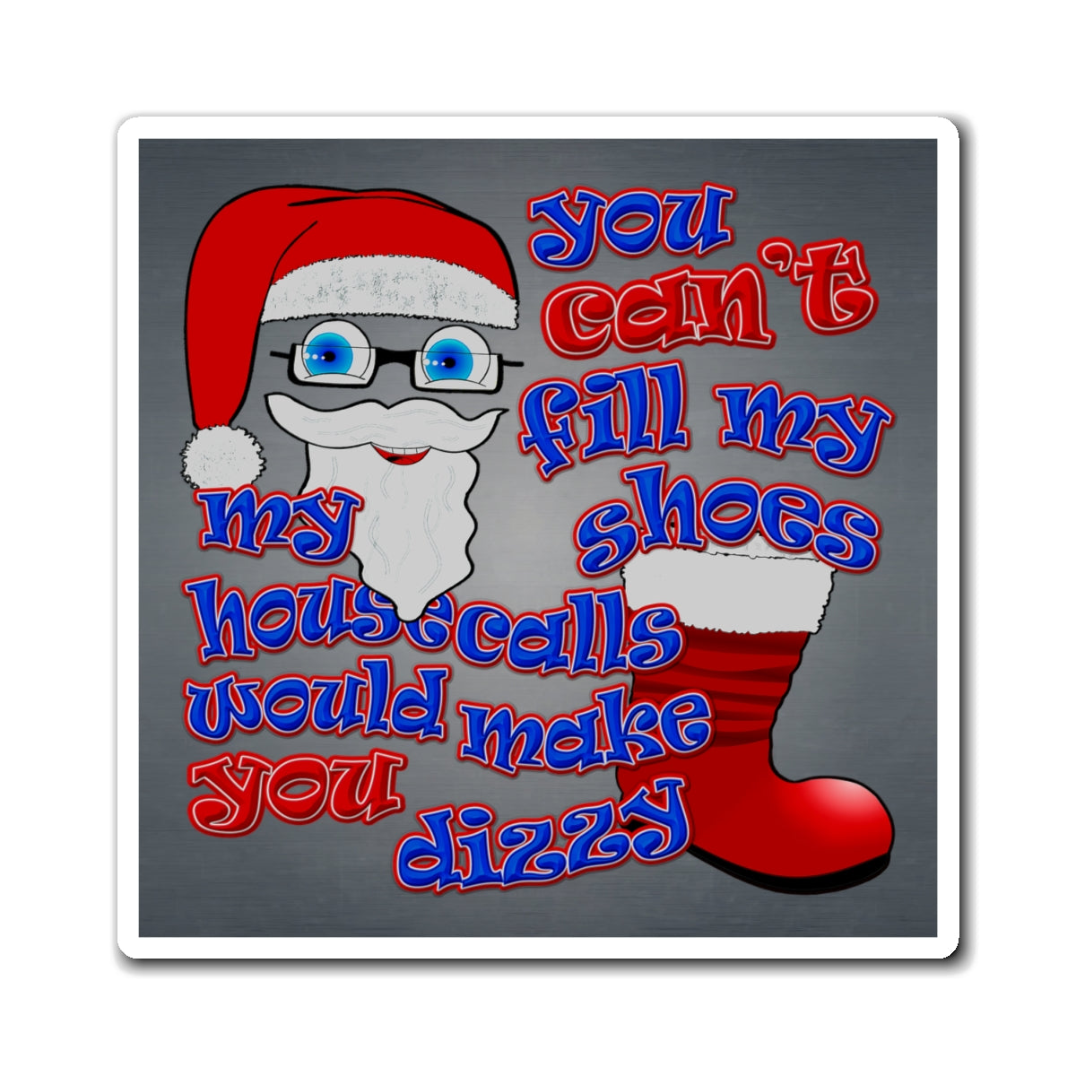 santa's shoes - Magnets - (grey-light grey)