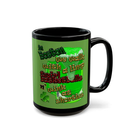 celtics logo - Black Mug (green)