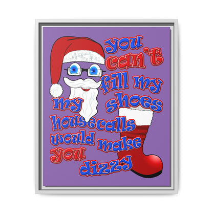 santa's shoes - framed canvas art (light purple)