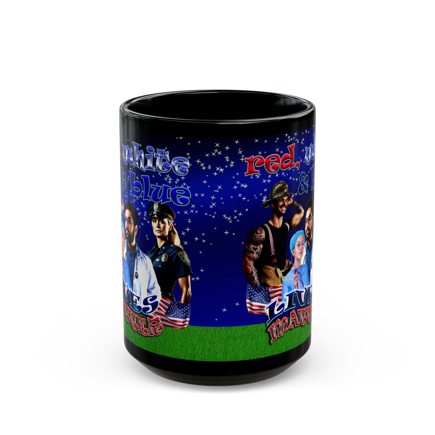 rw&b lives matter - Black Mug ('snoops' background)