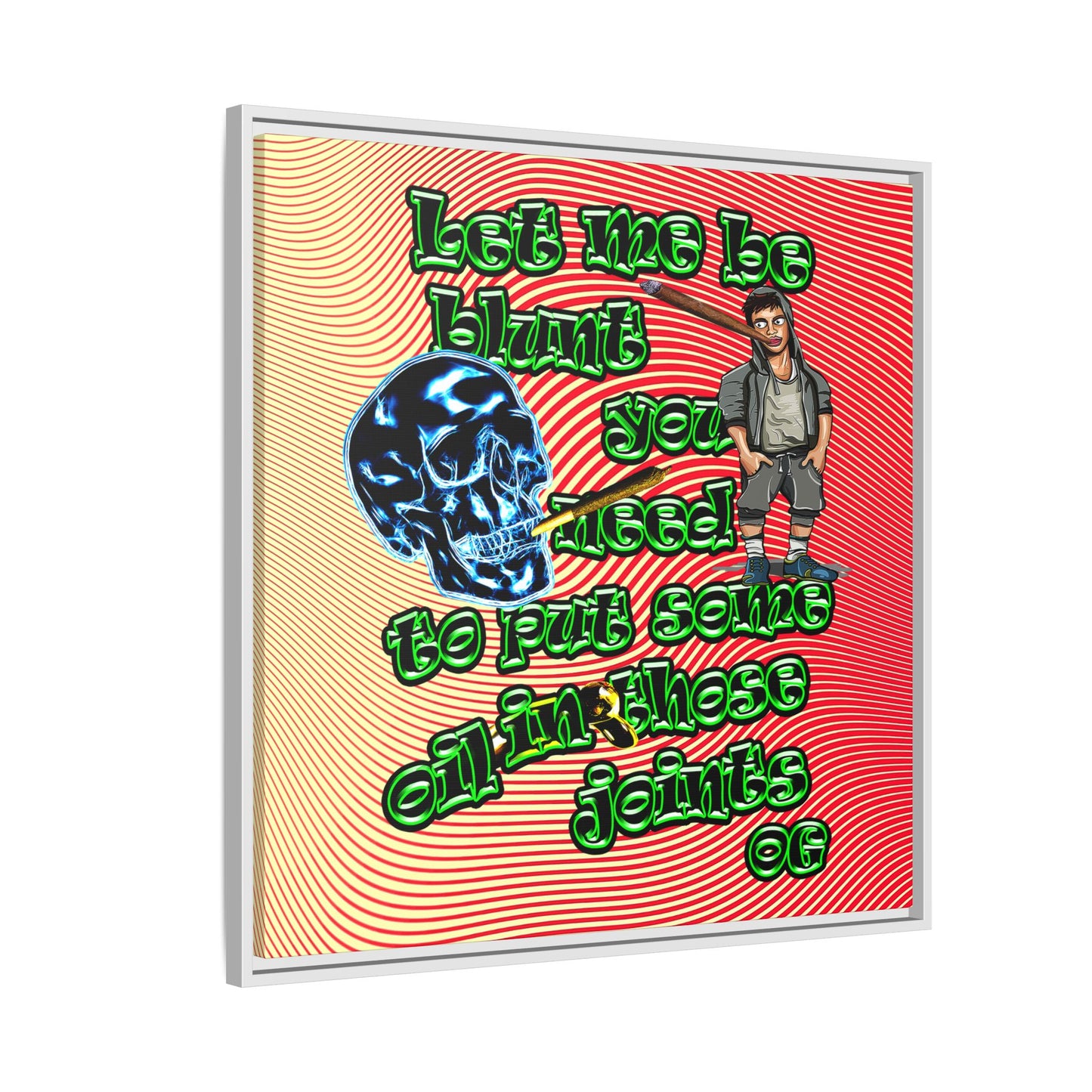 og - framed canvas art (yellow-orange wave)