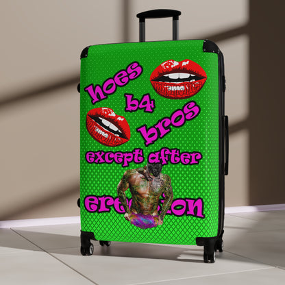 hoes b4 bros - Suitcase (logo green)