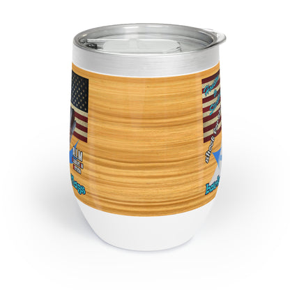 shoot for the stars - Chill Wine Tumbler (butterscotch wood finish)