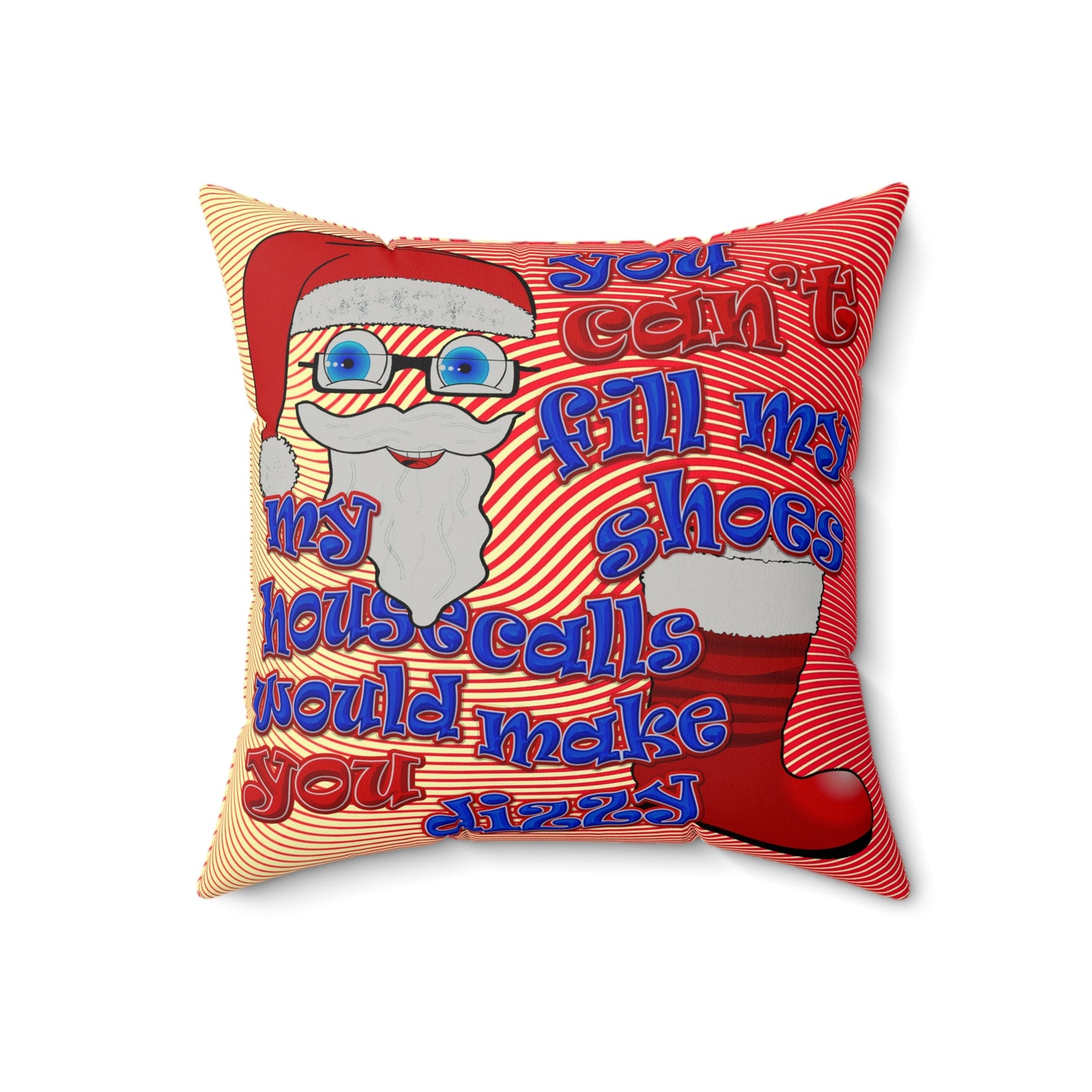 santa's shoes - Faux Suede Square Pillow - (yellow-orange wave)