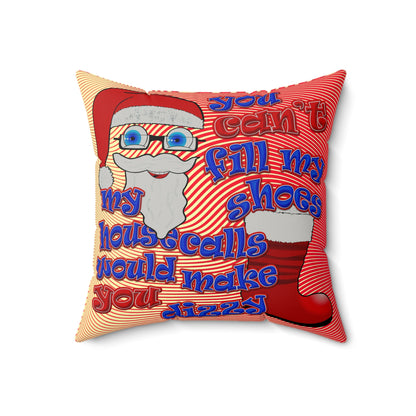 santa's shoes - Faux Suede Square Pillow - (yellow-orange wave)