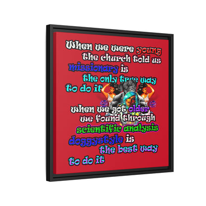 doggystyle - framed canvas art (dark red)