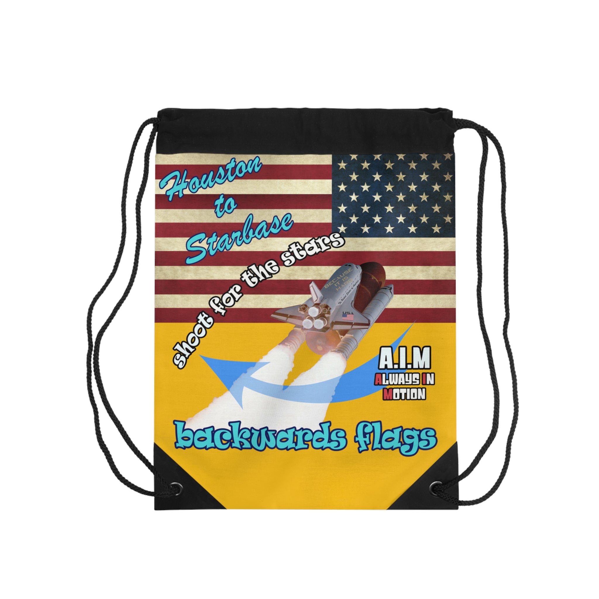 shoot for the stars - Drawstring Bag (yellow)