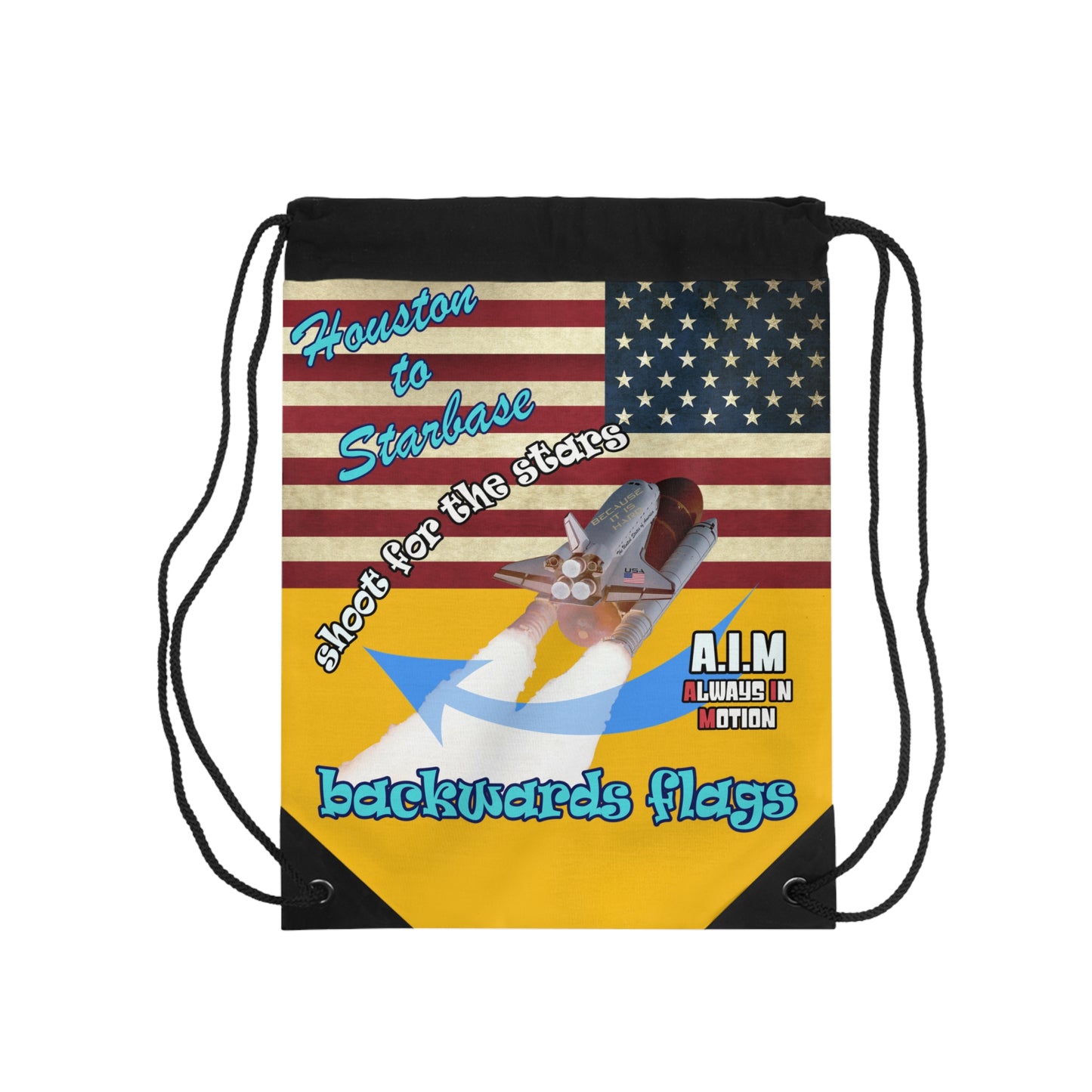 shoot for the stars - Drawstring Bag (yellow)