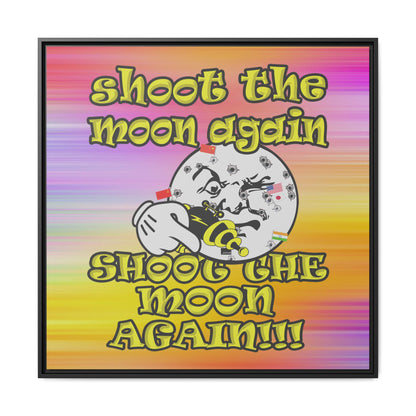 shoot the moon again - framed canvas art (color blur)