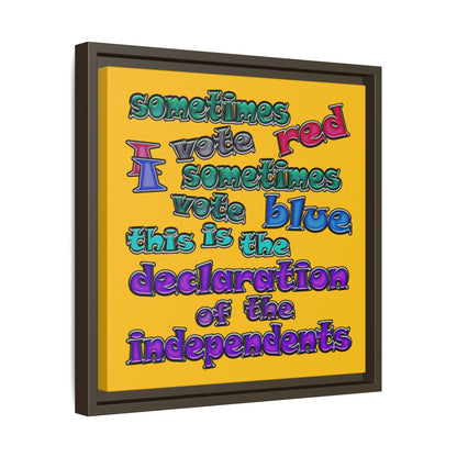 declaration of the independents - framed canvas art (yellow)