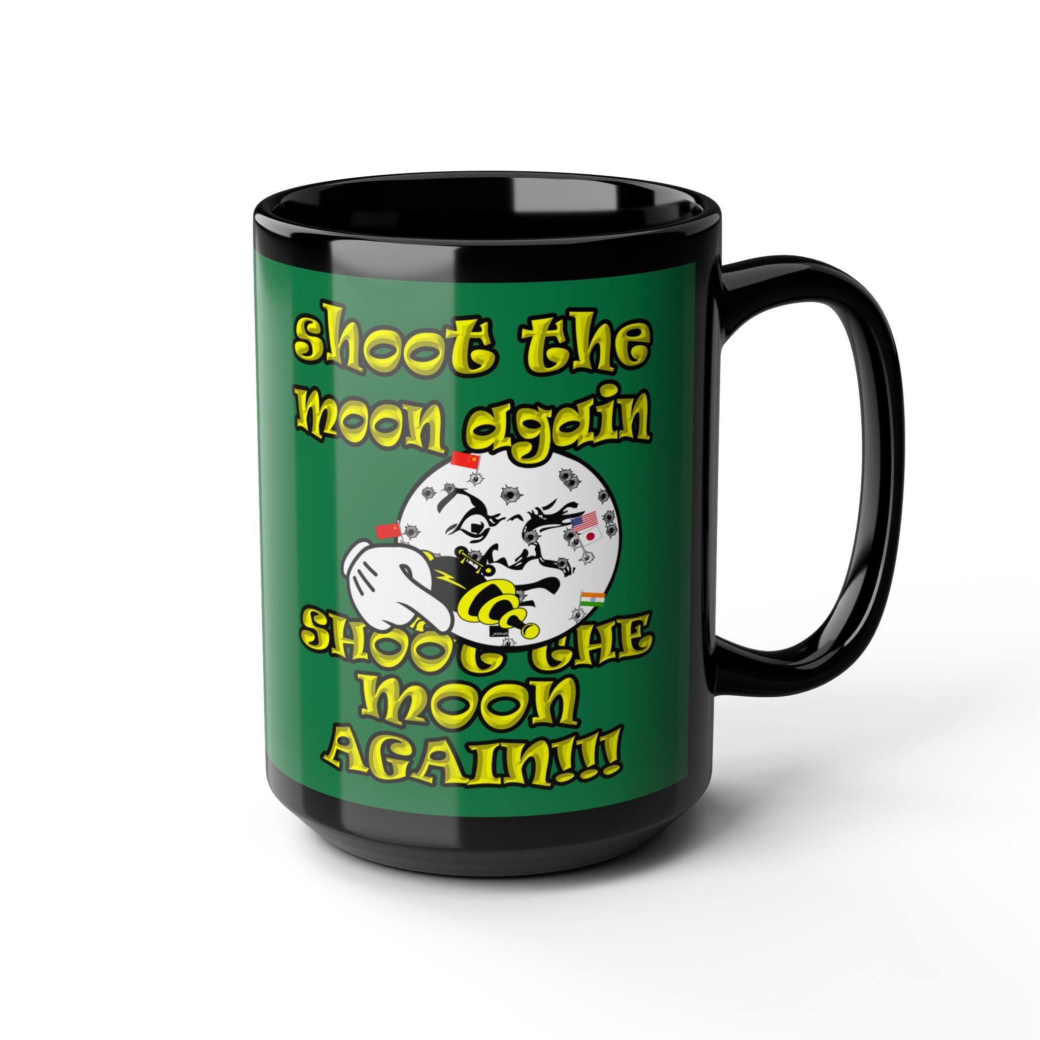shoot the moon again - Black Mug (dark green)