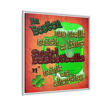 celtics logo - framed canvas art (burnt orange)