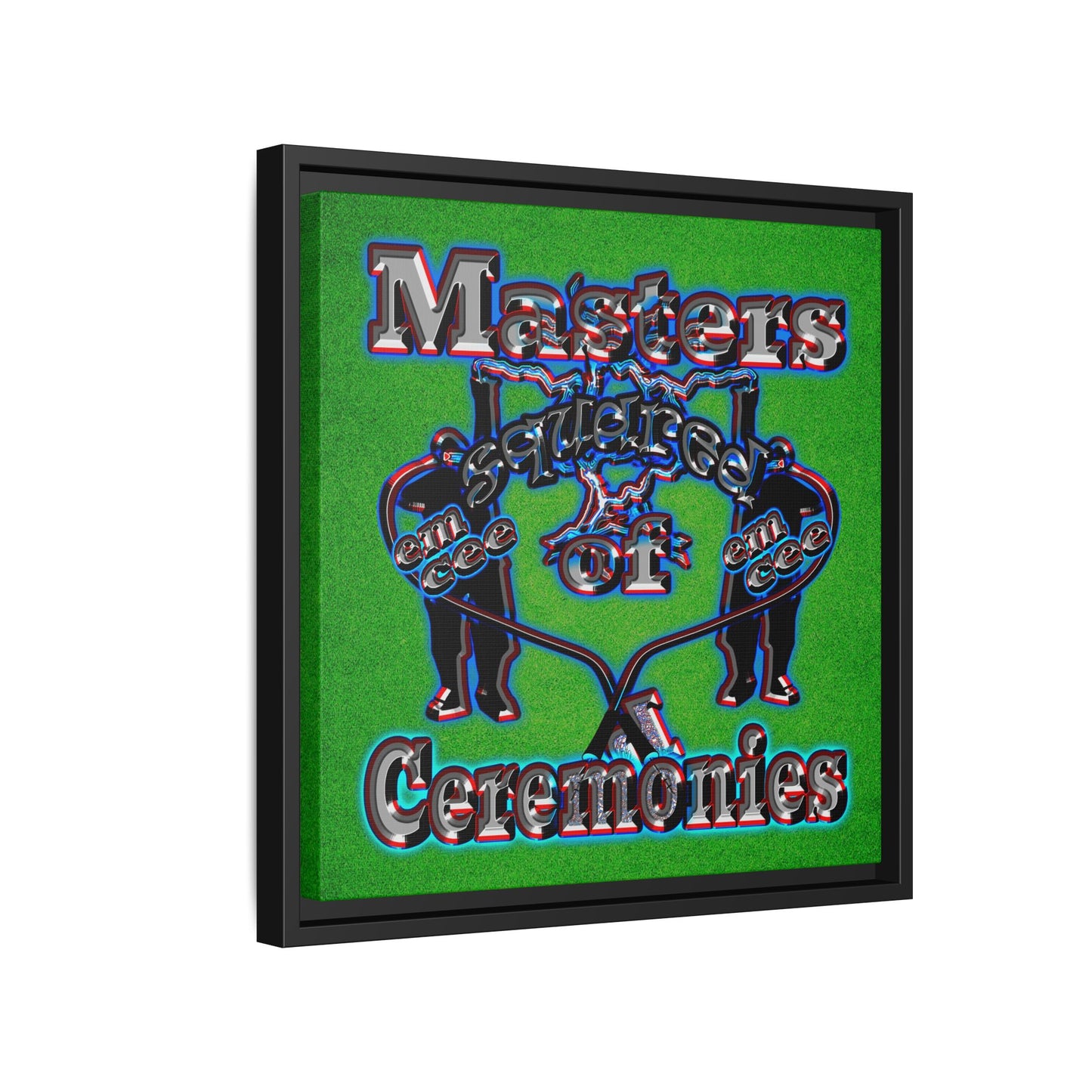 em cee squared - framed canvas art (green turf)