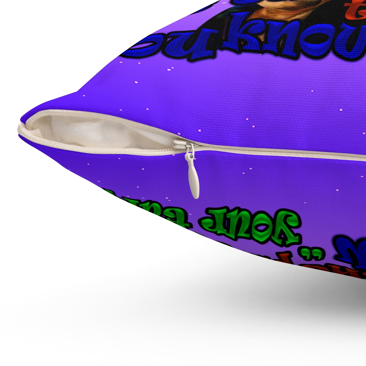 high noon - Spun Polyester Square Pillow - (purple-pink wave)