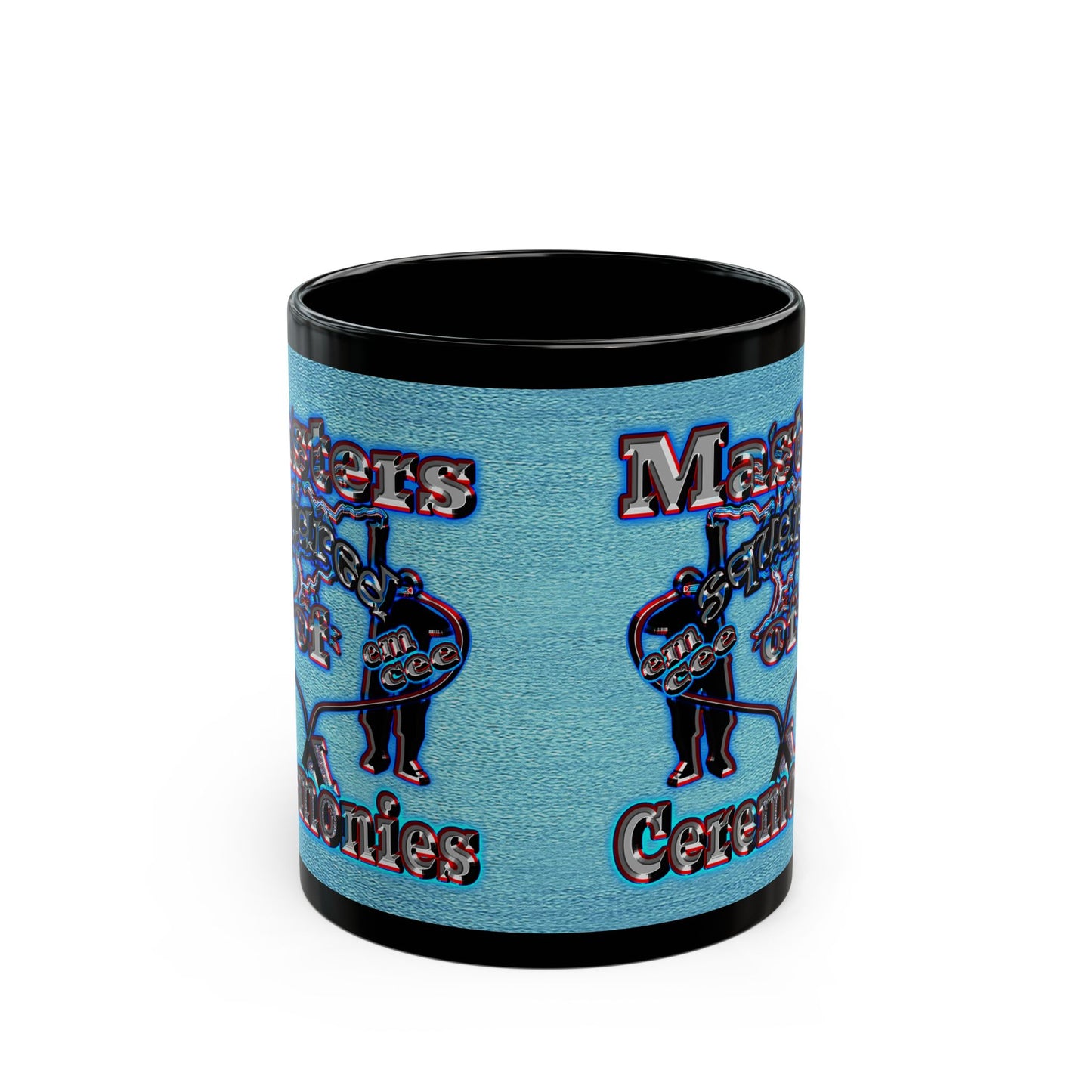 em cee squared - Black Mug (faded dark blue)