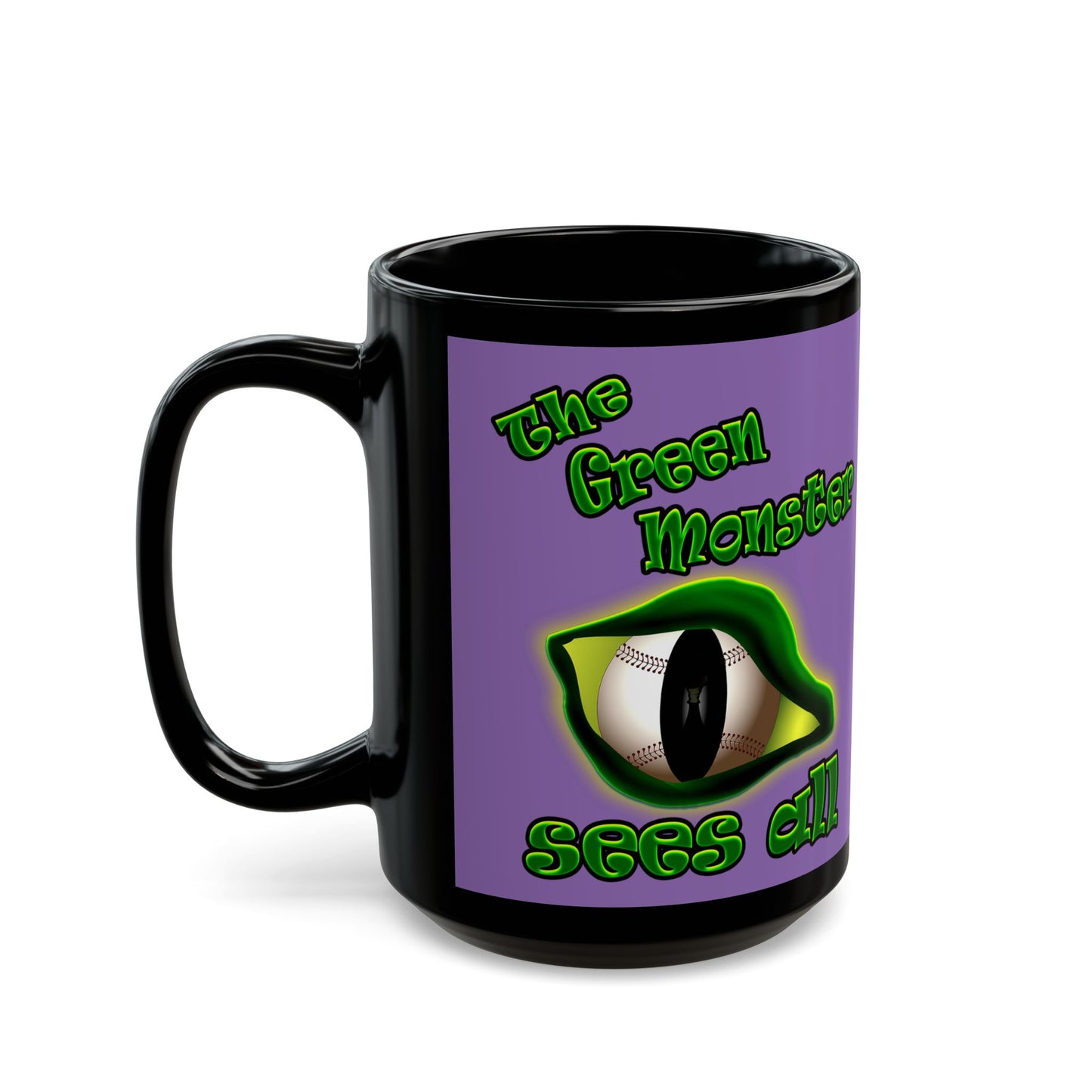 green monster - Black Mug (light purple)