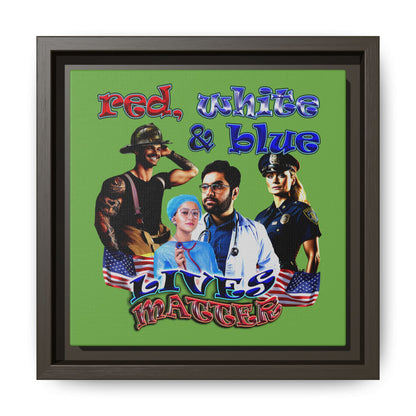 rw&b lives matter - framed canvas art (green)