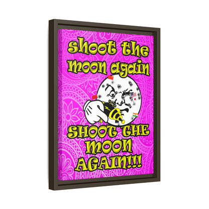 shoot the moon again - framed canvas art (pink swirl)