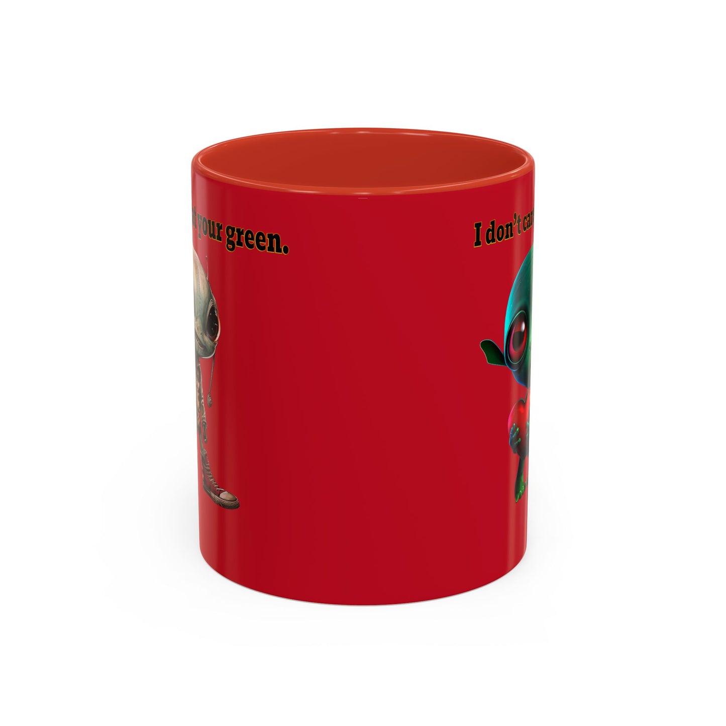 I don't care that your grey - Accent Mug (dark red)