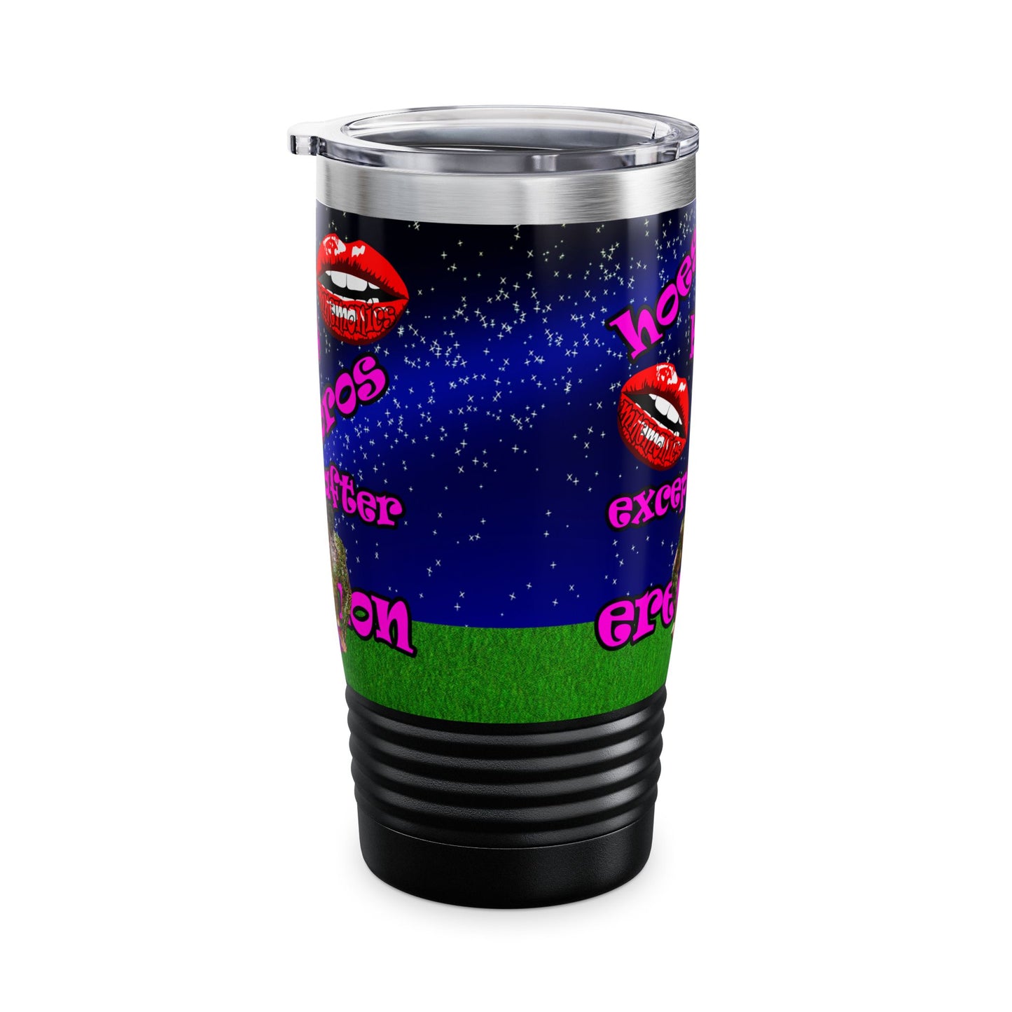 hoes b4 bros - Ringneck Tumbler, 20oz ('snoops' background)