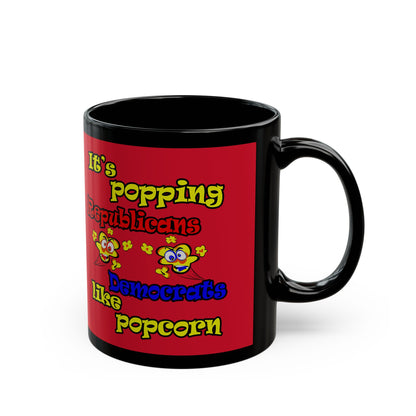 popping like popcorn - Black Mug (dark red)