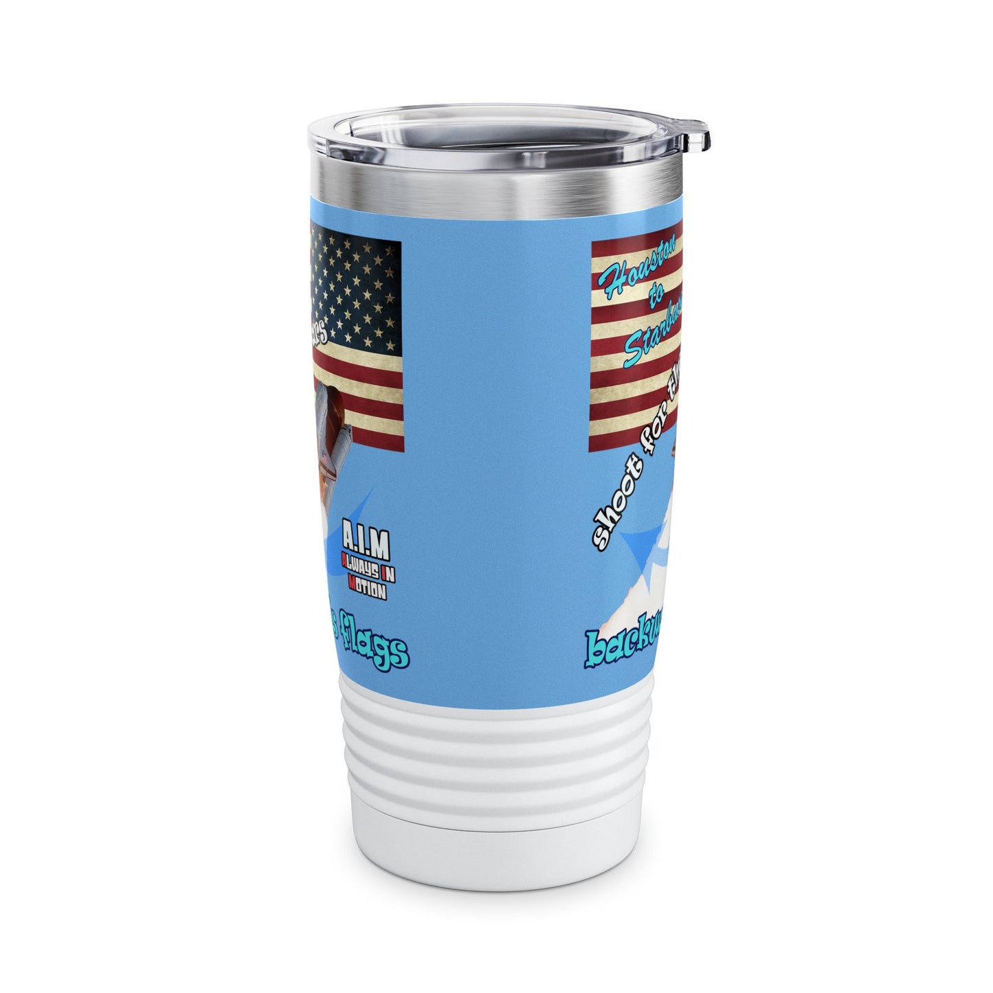 shoot for the stars - Ringneck Tumbler, 20oz (light blue)