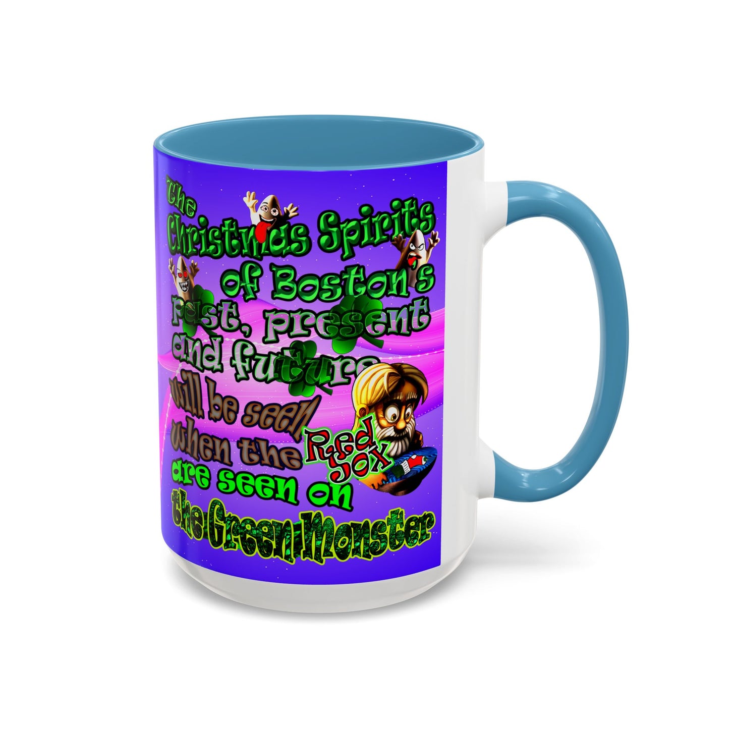 christmas spirits of boston - Accent Mug (purple-pink wave)