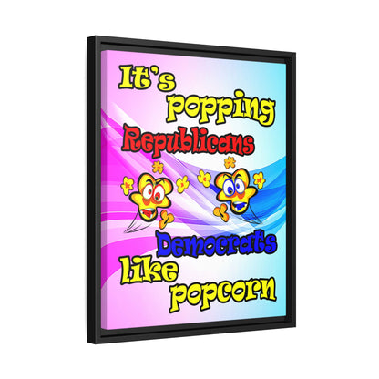 popping like popcorn - framed canvas art (light blue-pink wave)