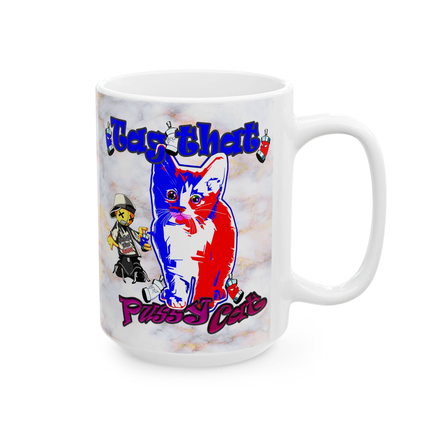 tag that - White Mug (white marble)