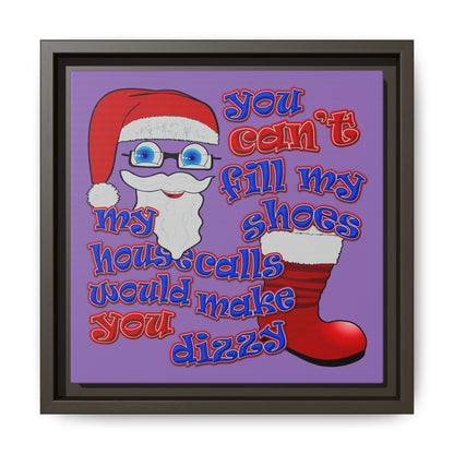 santa's shoes - framed canvas art (light purple)