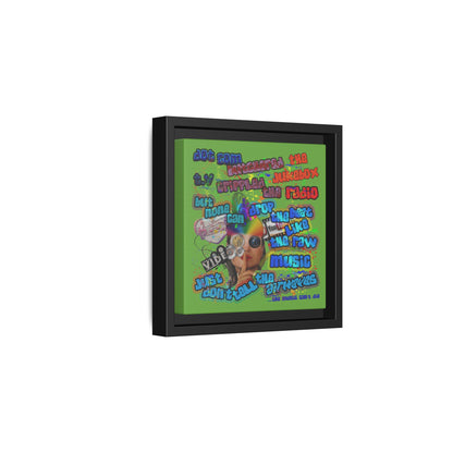 drop the beat - framed canvas art (green)