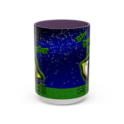 green monster - Accent Mug ('snoops' background)
