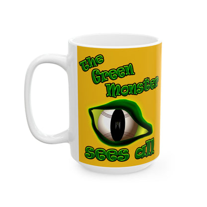 green monster - White Mug (yellow)