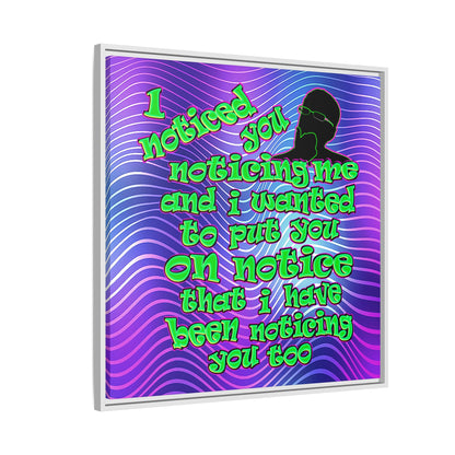 noticed you noticing - framed canvas art (purple wave)