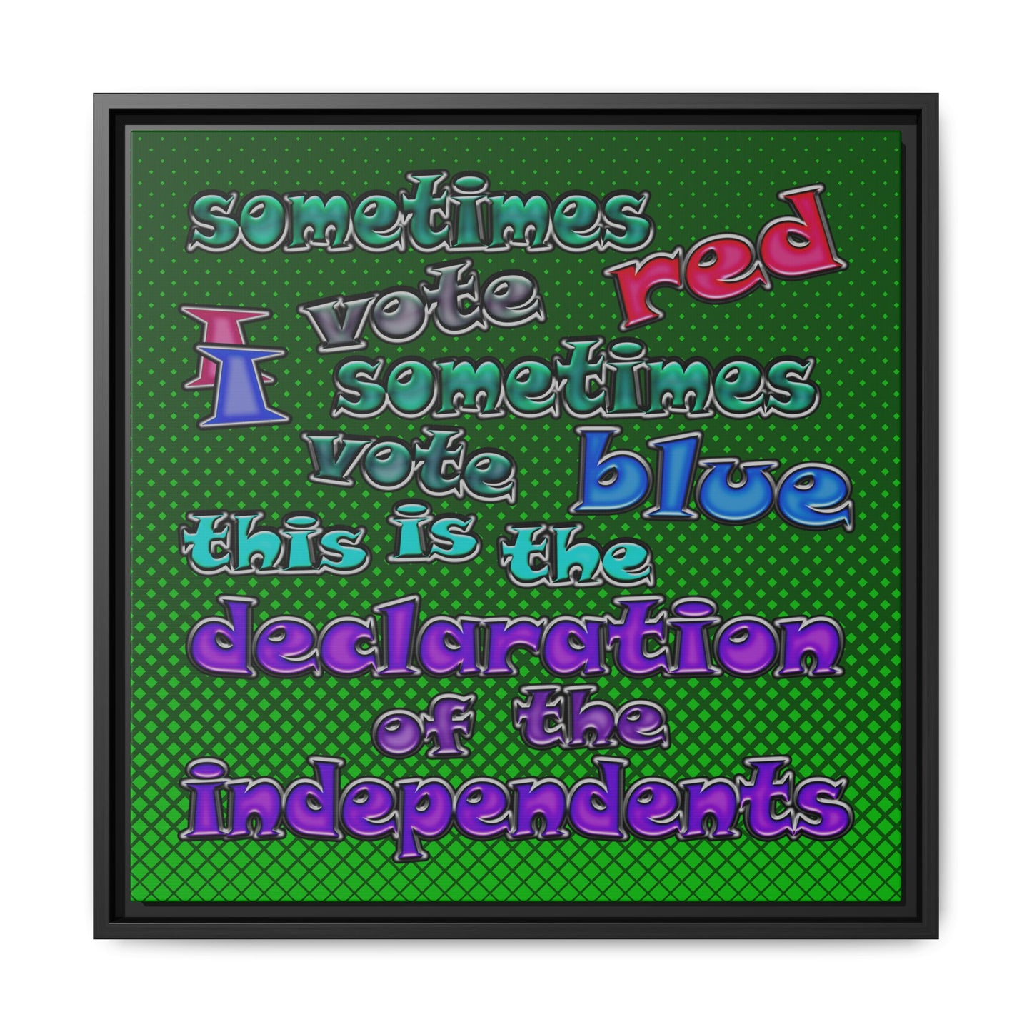 declaration of the independents - framed canvas art (logo green)