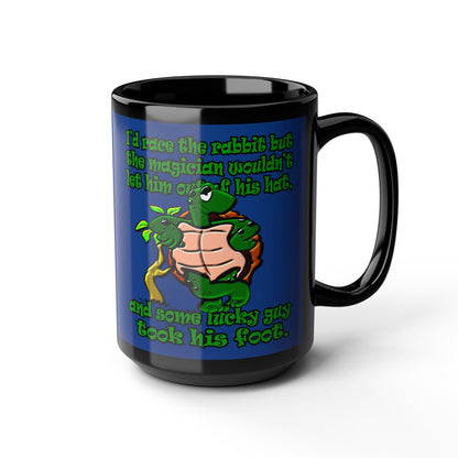 turtle race - Black Mug (dark blue)
