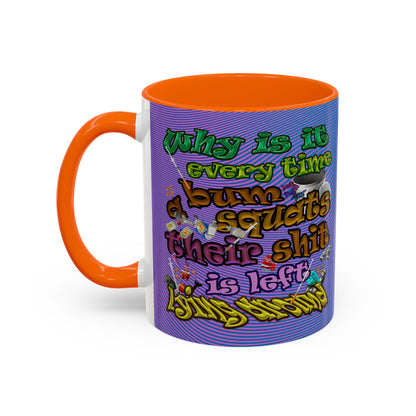 the bum's shit - Accent Mug (light blue-purple wave)