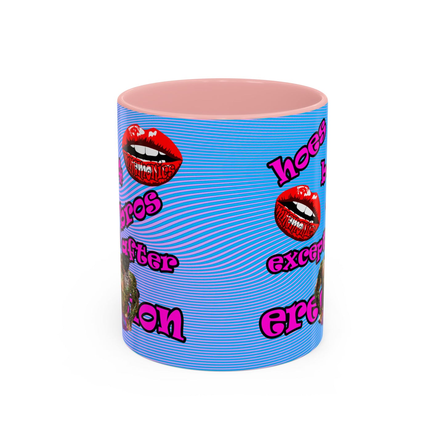 hoes b4 bros - Accent Mug (light blue-purple wave)