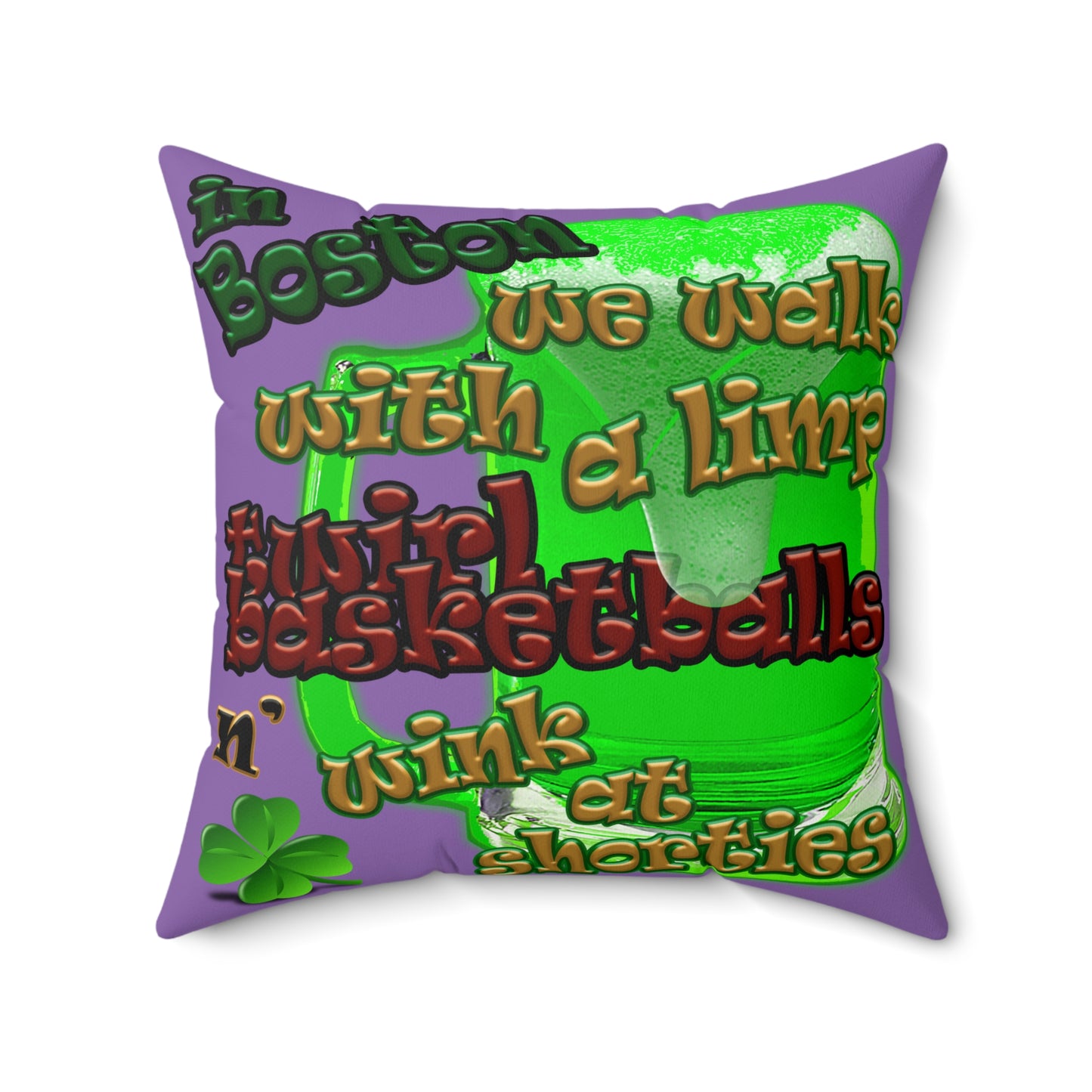 celtics logo - Faux Suede Square Pillow - (light purple)